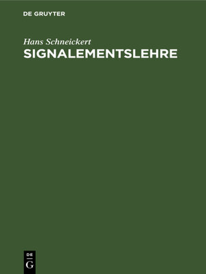 cover image of Signalementslehre